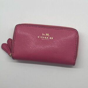 NWOT Coach Leather Pink 2 Sided zip wallet